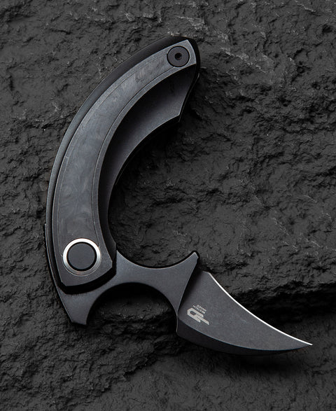 BESTECH STRELIT BT2103L Titanium+Marbon Fiber Inlay Handle: 2.19" M390 Blade