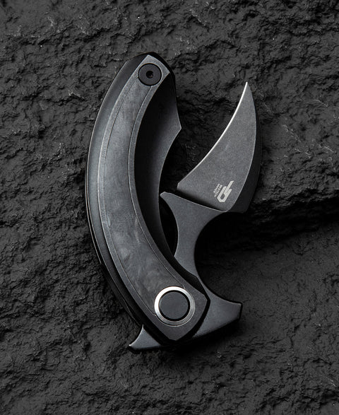 BESTECH STRELIT BT2103L Titanium+Marbon Fiber Inlay Handle: 2.19" M390 Blade