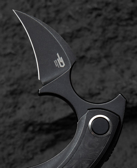 BESTECH STRELIT BT2103L Titanium+Marbon Fiber Inlay Handle: 2.19" M390 Blade