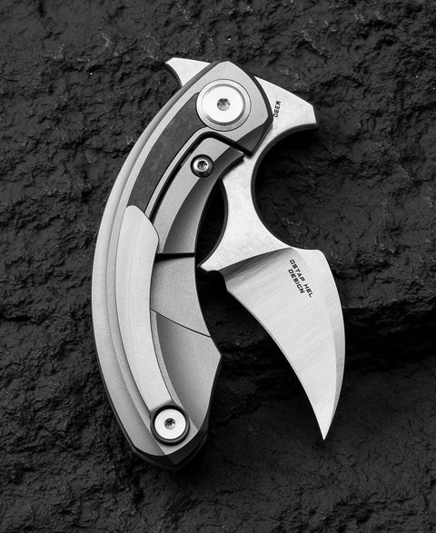 BESTECH STRELIT BT2103M Titanium+Marbon Fiber Inlay Handle: 2.19" M390 Blade