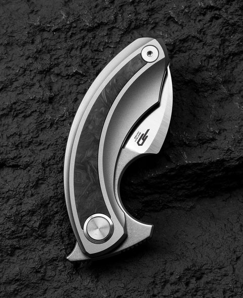 BESTECH STRELIT BT2103M Titanium+Marbon Fiber Inlay Handle: 2.19" M390 Blade