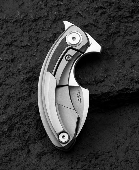 BESTECH STRELIT BT2103M Titanium+Marbon Fiber Inlay Handle: 2.19" M390 Blade
