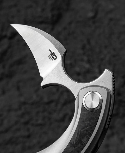 BESTECH STRELIT BT2103M Titanium+Marbon Fiber Inlay Handle: 2.19" M390 Blade