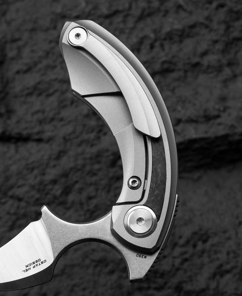 BESTECH STRELIT BT2103M Titanium+Marbon Fiber Inlay Handle: 2.19" M390 Blade