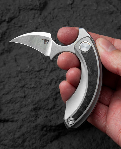BESTECH STRELIT BT2103M Titanium+Marbon Fiber Inlay Handle: 2.19" M390 Blade