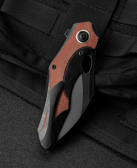 BESTECH NOGARD BT2105E Titanium+Natural Canvas Micarta Inlay Handle: 3.35" M390 Blade