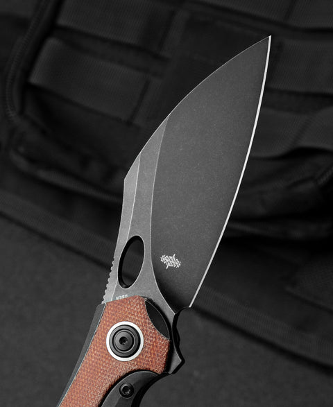 BESTECH NOGARD BT2105E Titanium+Natural Canvas Micarta Inlay Handle: 3.35" M390 Blade