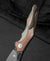 BESTECH NOGARD Titanium+Natural Canvas Micarta Inlay Handle: 3.35" M390 Blade BT2105F