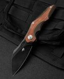 BESTECH NOGARD BT2105F Titanium+Natural Canvas Micarta Inlay Handle: 3.35