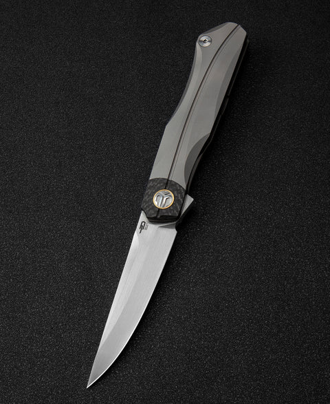 BESTECH THYRA BT2106A Titanium+Carbon Fiber Inlay Handle: 3.56" M390 Blade