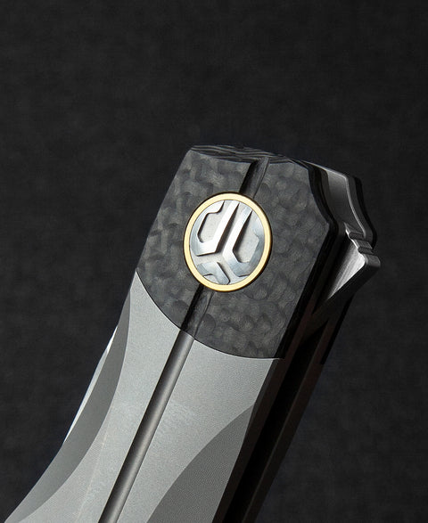 BESTECH THYRA BT2106A Titanium+Carbon Fiber Inlay Handle: 3.56" M390 Blade