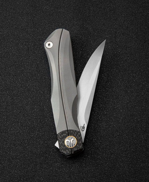 BESTECH THYRA BT2106A Titanium+Carbon Fiber Inlay Handle: 3.56" M390 Blade