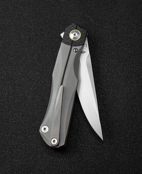 BESTECH THYRA BT2106A Titanium+Carbon Fiber Inlay Handle: 3.56" M390 Blade