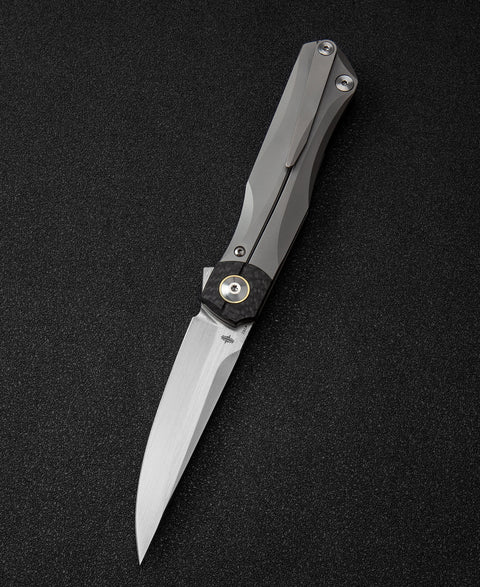 BESTECH THYRA BT2106A Titanium+Carbon Fiber Inlay Handle: 3.56" M390 Blade