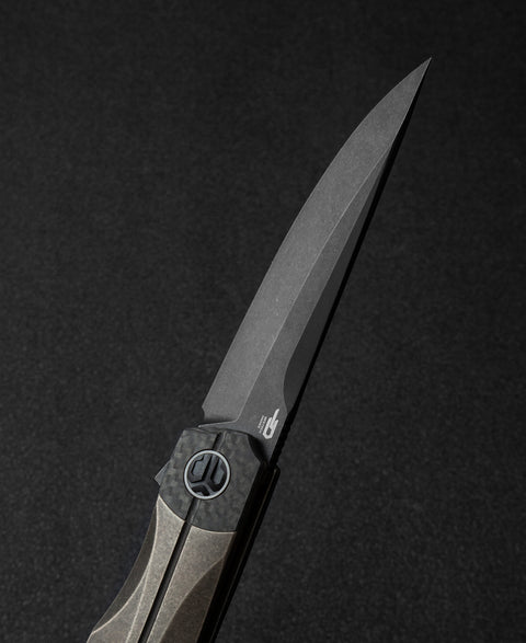 BESTECH THYRA BT2106C Titanium+Carbon Fiber Inlay Handle: 3.56" M390 Blade