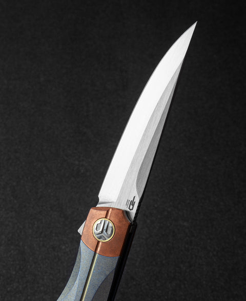 BESTECH THYRA BT2106D Titanium+Red Copper inlay Handle: 3.56" M390 Blade