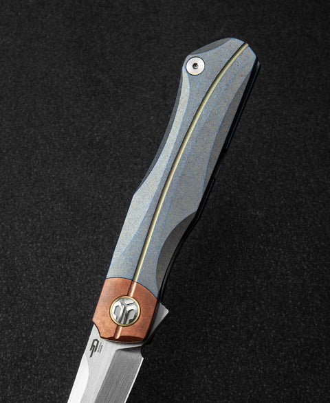 BESTECH THYRA BT2106D Titanium+Red Copper inlay Handle: 3.56" M390 Blade