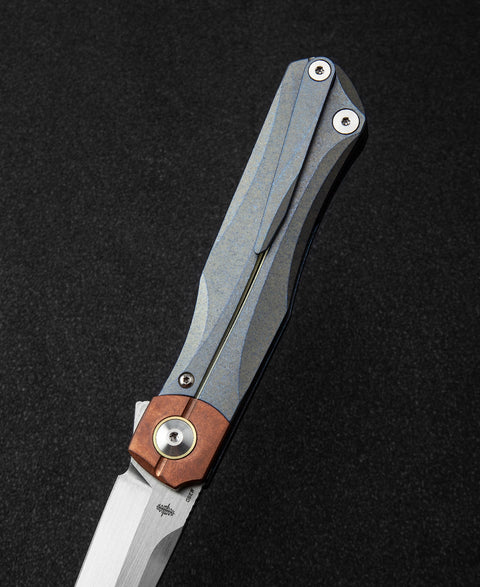 BESTECH THYRA BT2106D Titanium+Red Copper inlay Handle: 3.56" M390 Blade