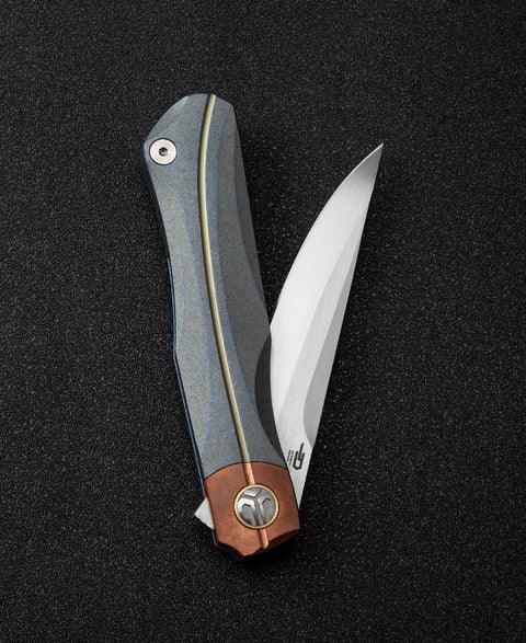 BESTECH THYRA BT2106D Titanium+Red Copper inlay Handle: 3.56" M390 Blade