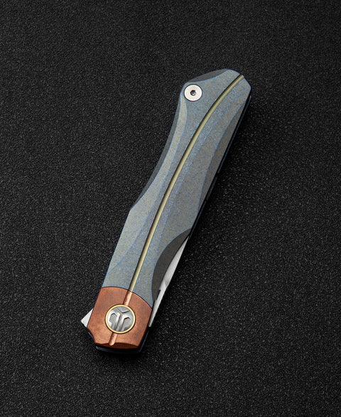 BESTECH THYRA BT2106D Titanium+Red Copper inlay Handle: 3.56" M390 Blade