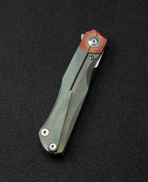 BESTECH THYRA BT2106E Titanium+Red Copper inlay Handle: 3.56" M390 Blade