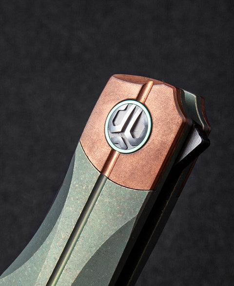 BESTECH THYRA BT2106E Titanium+Red Copper inlay Handle: 3.56" M390 Blade