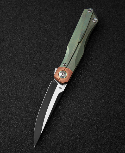 BESTECH THYRA BT2106E Titanium+Red Copper inlay Handle: 3.56" M390 Blade