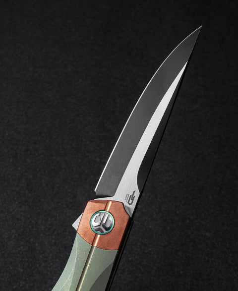 BESTECH THYRA BT2106E Titanium+Red Copper inlay Handle: 3.56" M390 Blade
