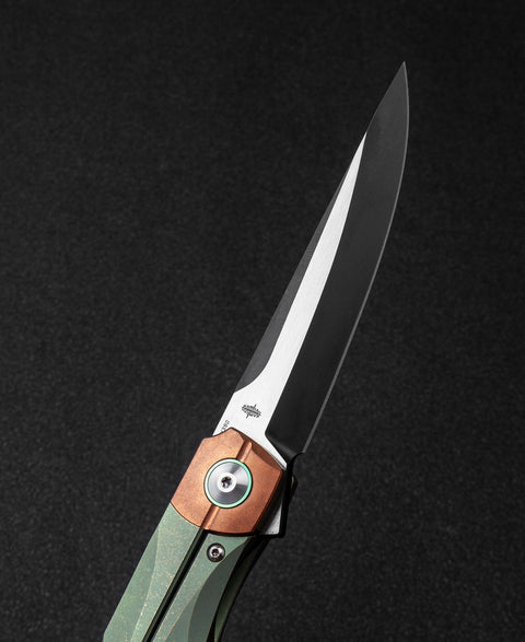 BESTECH THYRA BT2106E Titanium+Red Copper inlay Handle: 3.56" M390 Blade