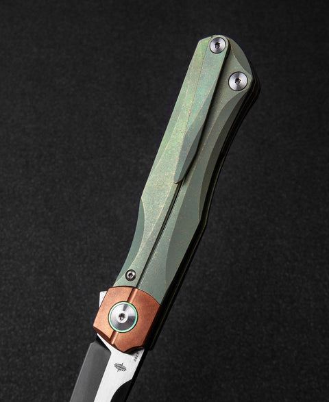 BESTECH THYRA BT2106E Titanium+Red Copper inlay Handle: 3.56" M390 Blade