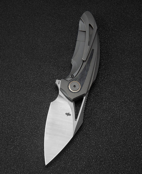 BESTECH NUKE BT2107C Titanium+Black Green G10 Handle: 2.65" M390 Blade