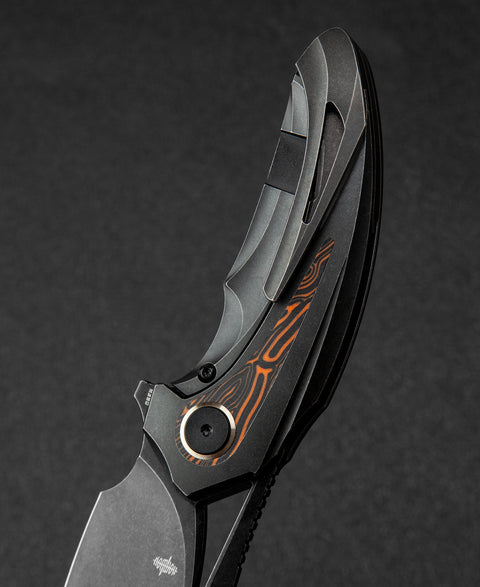 BESTECH NUKE BT2107E Titanium+Black Orange G10 Handle: 2.65" M390 Blade