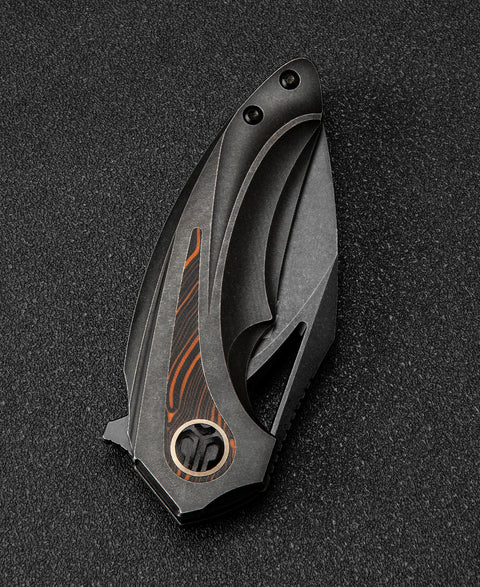 BESTECH NUKE BT2107E Titanium+Black Orange G10 Handle: 2.65" M390 Blade