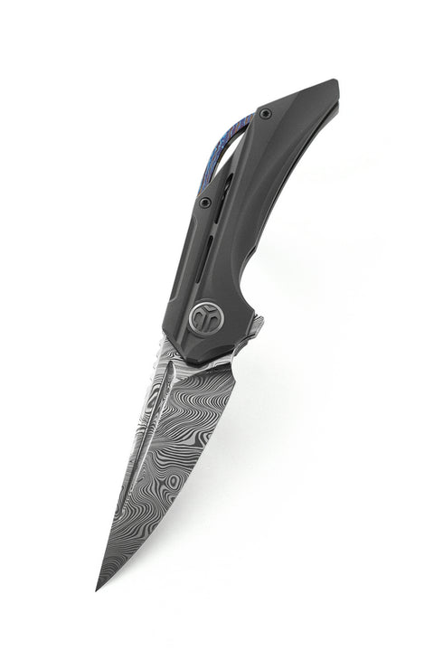 BESTECH VIGIL BT2201F Titanium Handle: 3.27" Damasteel Blade