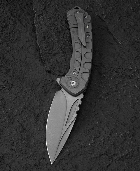 BESTECH BUWAYA BT2203A Titanium Handle: 3.54" M390 Blade