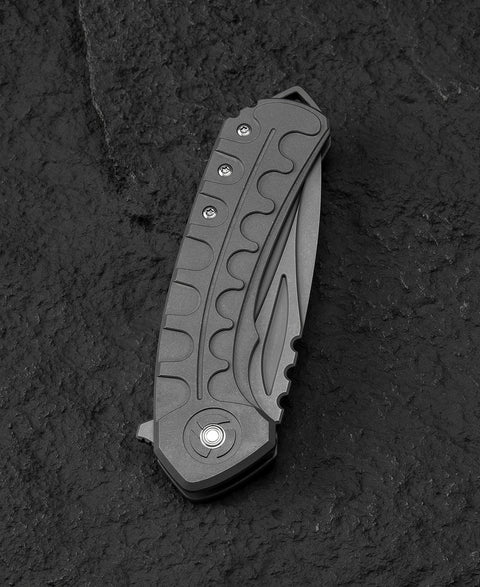 BESTECH BUWAYA BT2203A Titanium Handle: 3.54" M390 Blade