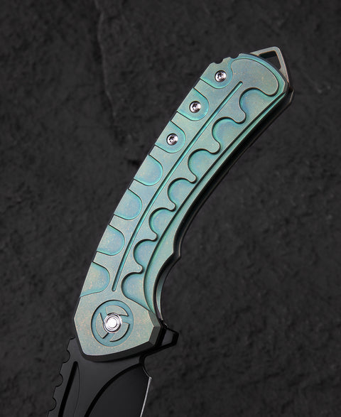 BESTECH BUWAYA BT2203D Titanium Handle: 3.54" M390 Blade