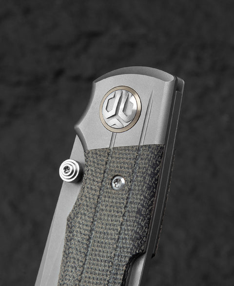 BESTECH TONIC BT2204A Titanium+Black canvas micarta inlays Handle: 2.89" M390 Blade