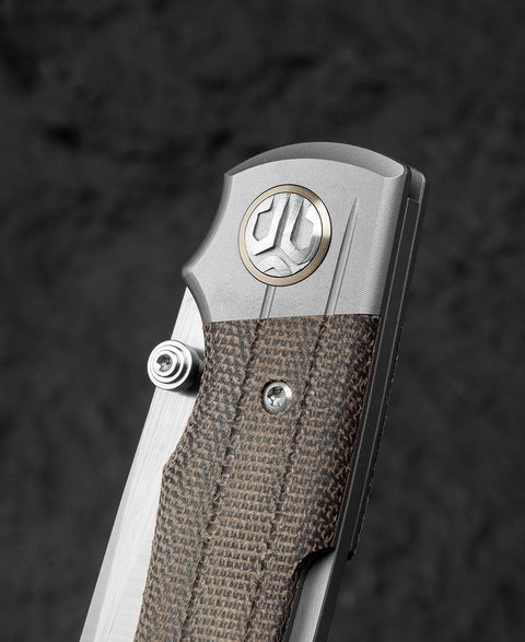 BESTECH TONIC BT2204C Titanium+Green Canvas Micarta Inlays Handle: 2.89" M390 Blade