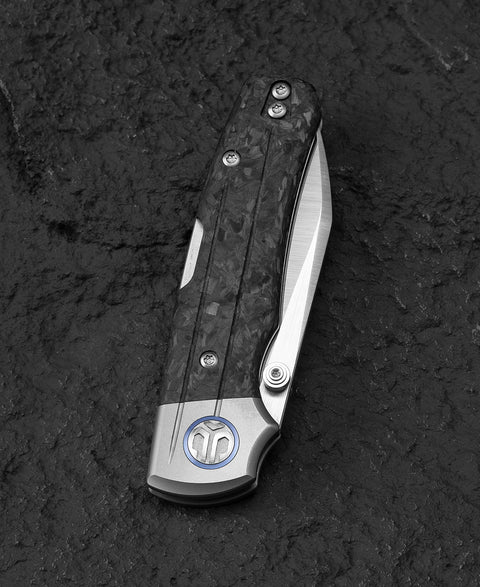 BESTECH TONIC BT2204D Titanium+Marble Carbon Fiber Inlay Handle: 2.89" M390 Blade