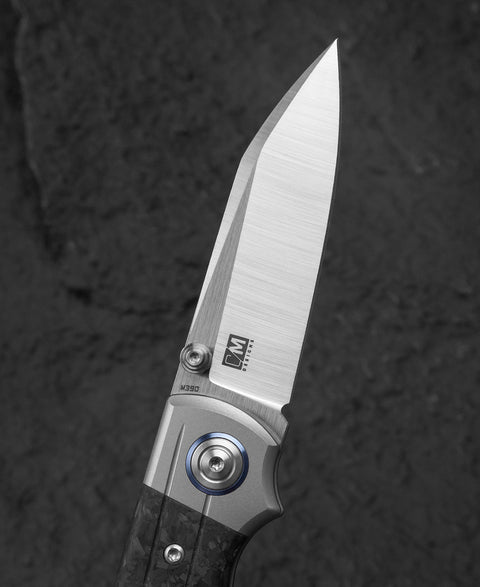 BESTECH TONIC BT2204D Titanium+Marble Carbon Fiber Inlay Handle: 2.89" M390 Blade