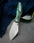 BESTECH LOCKNESS BT2205A Black Green G10+Titanium Handle: 3.91" M390 Blade