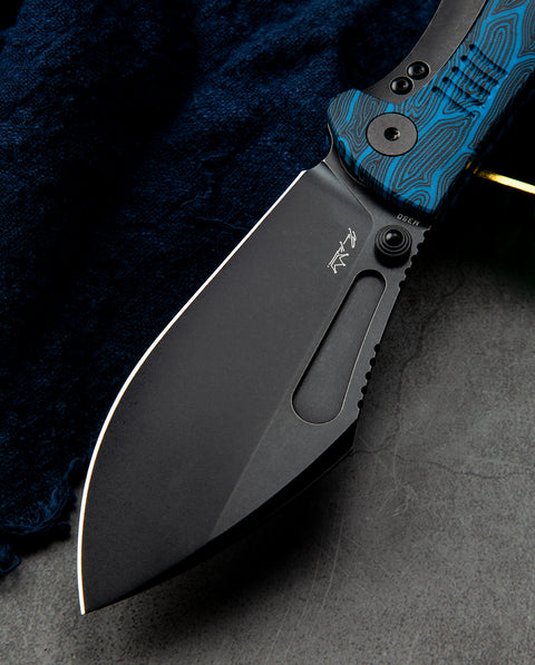 BESTECH LOCKNESS BT2205D Black Blue G10+Titanium Handle: 3.91" M390 Blade