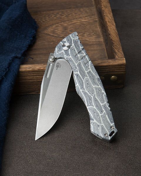 BESTECH KEEN II BT2301C Black white G10+Titanium Handle: 4.19" S35VN Blade