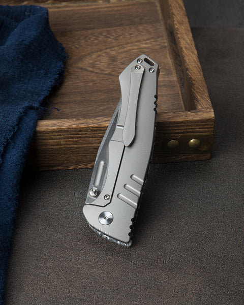BESTECH KEEN II BT2301C Black white G10+Titanium Handle: 4.19" S35VN Blade