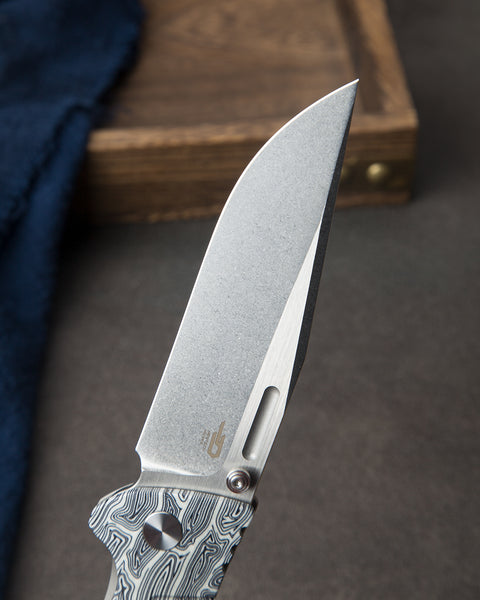 BESTECH KEEN II BT2301C Black white G10+Titanium Handle: 4.19" S35VN Blade