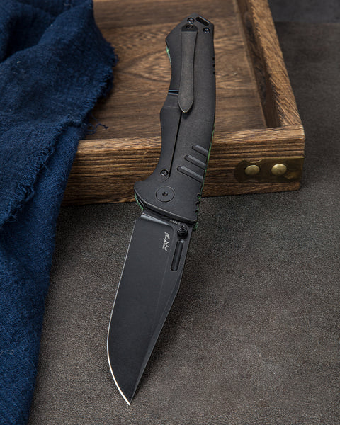 BESTECH KEEN II BT2301E Black green G10+Titanium Handle: 4.19" S35VN Blade