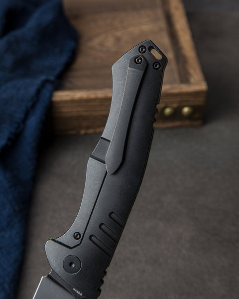 BESTECH KEEN II BT2301E Black green G10+Titanium Handle: 4.19" S35VN Blade