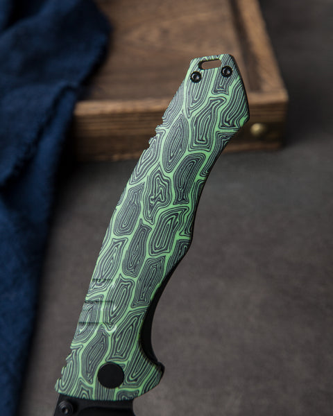 BESTECH KEEN II BT2301E Black green G10+Titanium Handle: 4.19" S35VN Blade