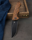 BESTECH KEEN II BT2301F Black orange G10+Titanium Handle: 4.19